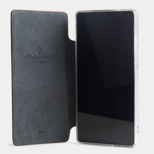 Чехол-книжка для Samsung Galaxy S25 Ultra из кожи теленка, цвета карамель