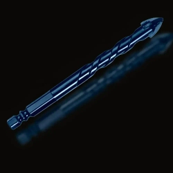 Сверло по стеклу и керамике 6 мм четырехгранное с шестигранным хвостовиком HEX - без сколов