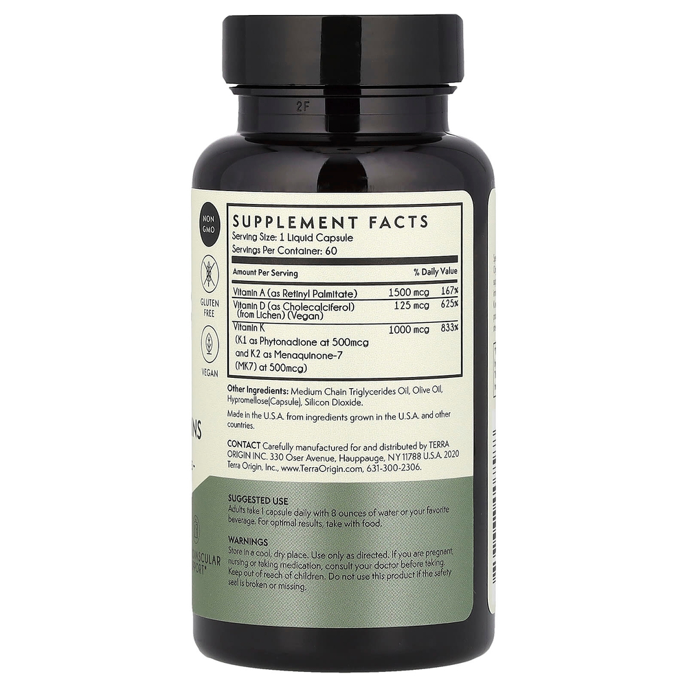 Terra Origin, ADK Essential Vitamins, 60 жидких капсул