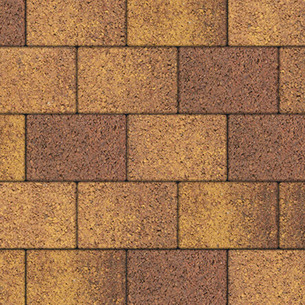 Тротуарная плитка ПРЯМОУГОЛЬНИК 300х200 мм - Листопад гранит Осень