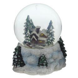 GAEM Фигурка декор в стекл шаре "Домик" (муз с ключ), D 10 см, L12 W12 H14,5 см, 2в.