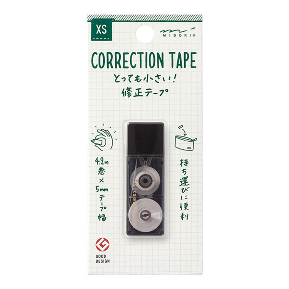 Ленточный штрих-корректор Midori XS Correction Tape (черный)