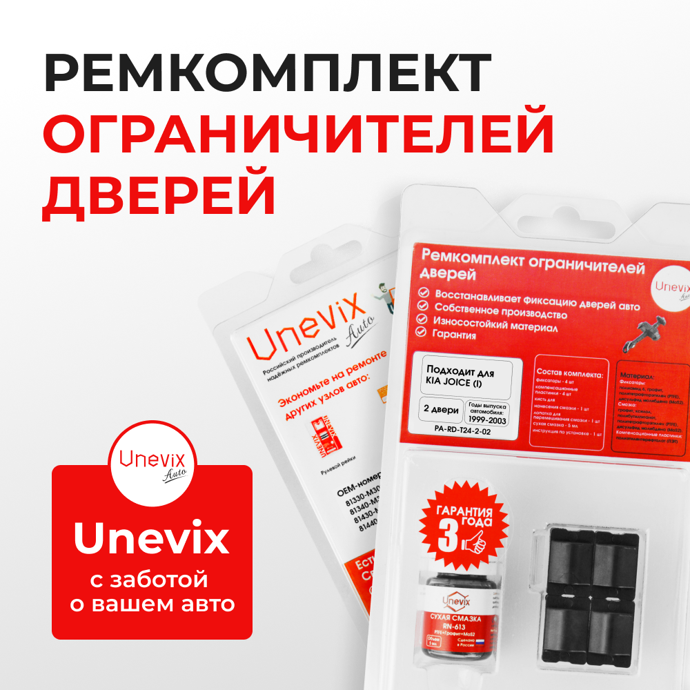 Ремкомплект ограничителей дверей KIA JOICE (I) M-300E (2 двери, тип 24) 1999-2003