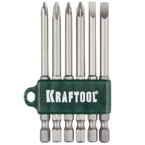 Биты торсионные длинна 75 мм набор 6 предметов KRAFTOOL, 26061-H6