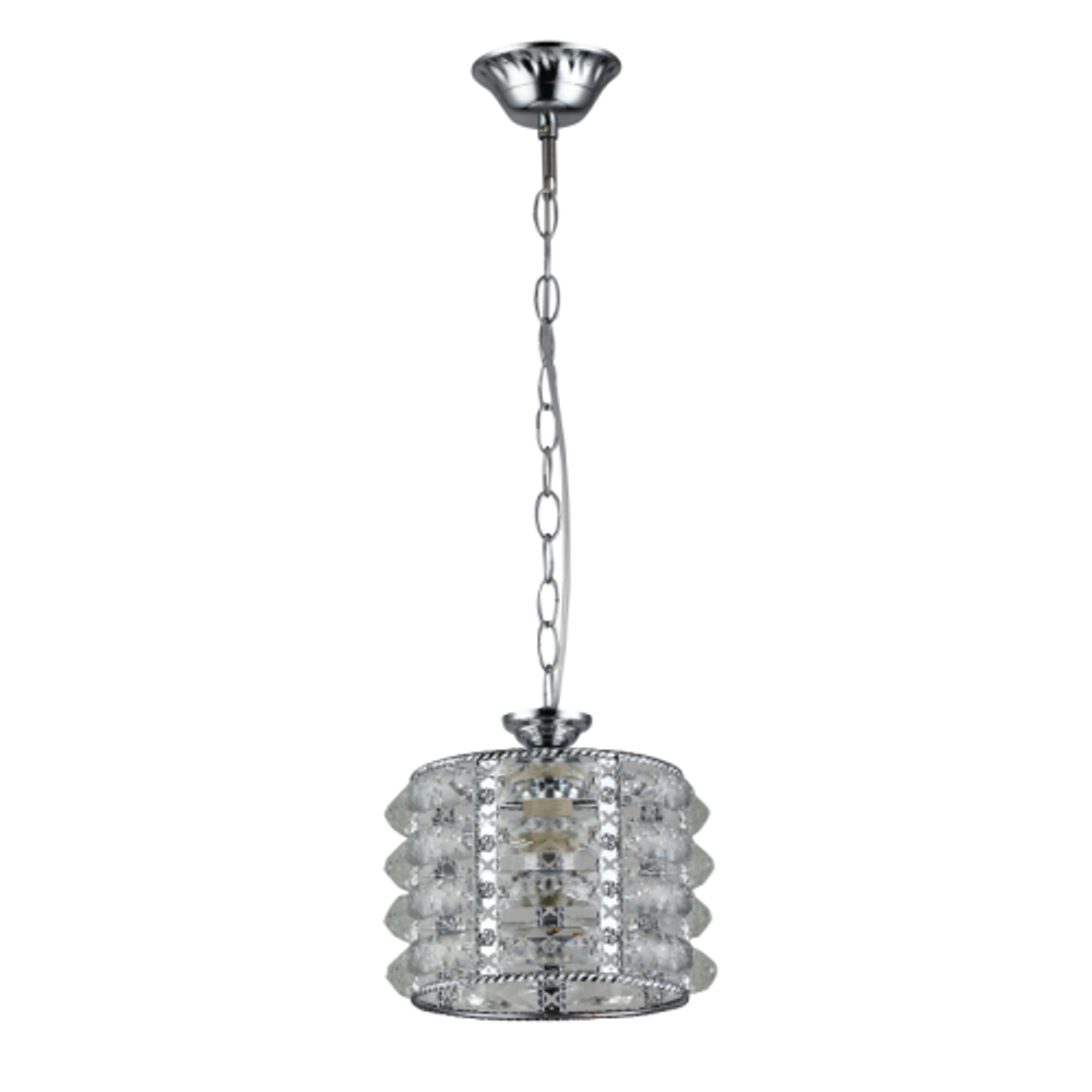 Светильник подвесной (подвес) Rivoli Liane 2041-201 потолочный 1 х Е27 40 Вт хром хрусталь классика | Rivoli