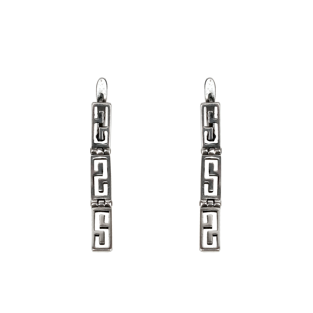 "Арта" серьги в серебряном покрытии из коллекции "Гауди" от Jenavi c английским замком