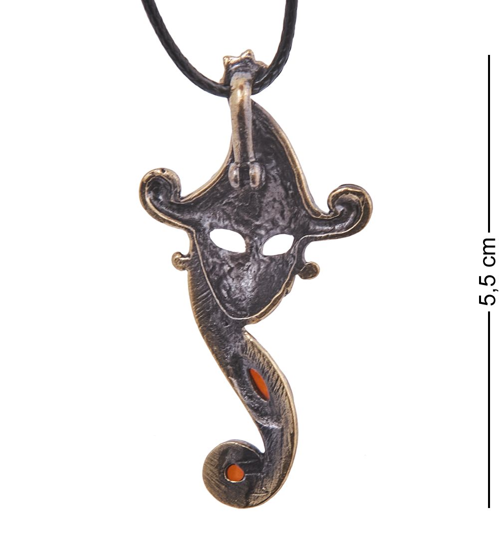 AM-4139 Подвеска «Колдунья» (латунь, янтарь)