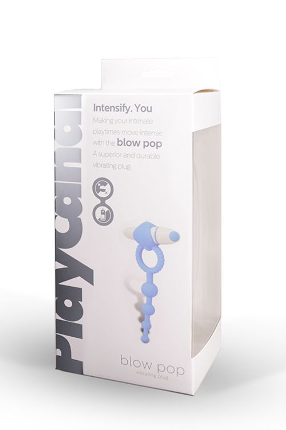 Голубое эрекционное виброкольцо PLAY CANDI BLOW POP с анальной цепочкой (Цвет: голубой)