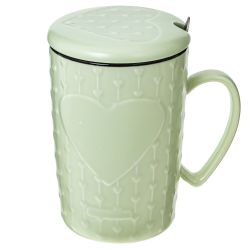 GAEM Кружка с крышкой и ложкой, 400 мл, L11,5 W8,5 H13 см, 4в.