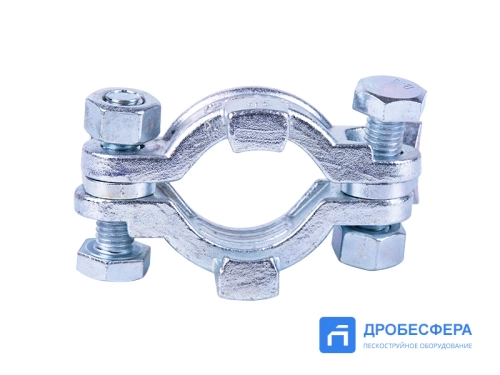 Хомут силовой двухболтовый сталь SK 49 1-1/4" с фиксаторами