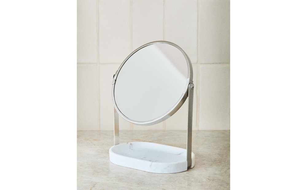Zara Home зеркало для ванной комнаты, стекло, серый