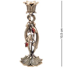 Народные промыслы AM-4003 Подсвечник «Подснежник» (латунь, янтарь)