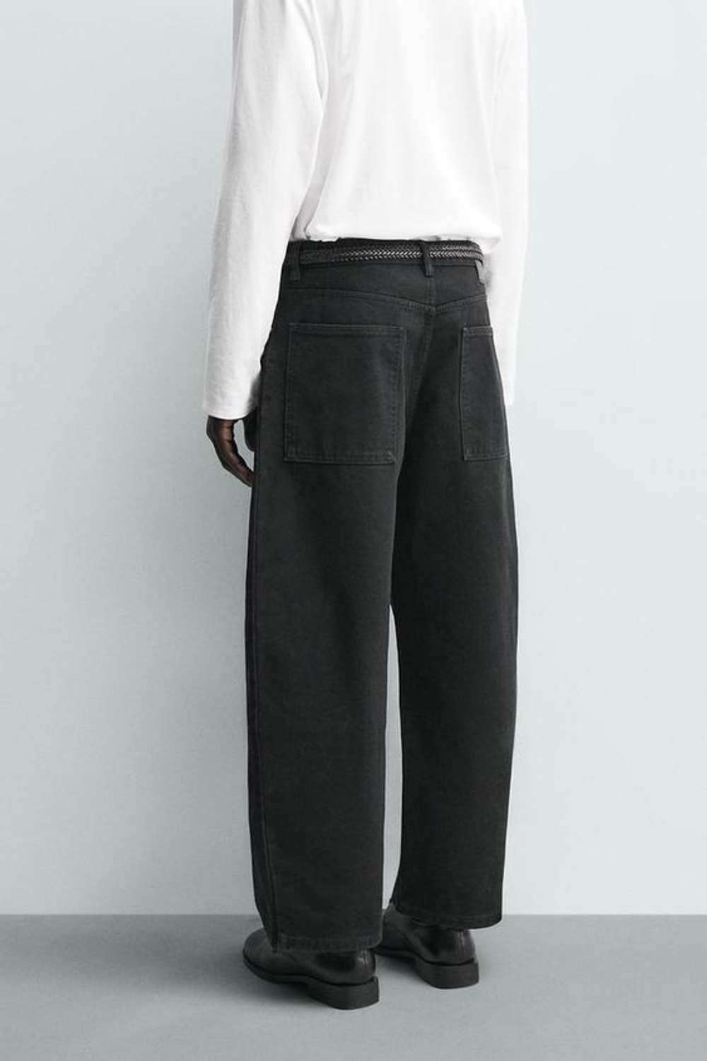 ZARA ДЖИНСЫ WIDE FIT, ЧЕРНЫЙ