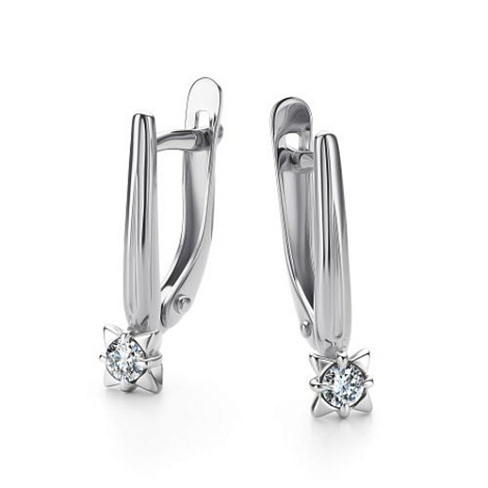 Серьги из белого золота с бриллиантами 26503-200