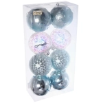 Новогодние шары «Сказочное королевство» 10 см (набор 8 шт), Голубой