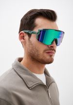 Спортивные очки с диоптриями HILX Samurai / Matt Solid Seaweed Green / Green Polarized Lens + Clear Lens