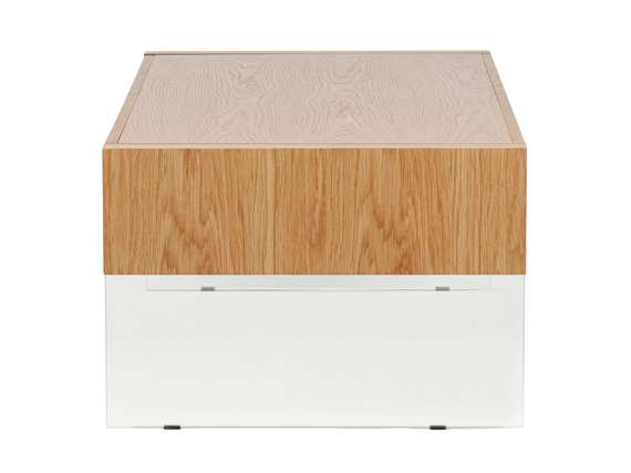 Журнальный стол с ящиками Somerset 127x60 см, шпон дуба, стеклянные ножки