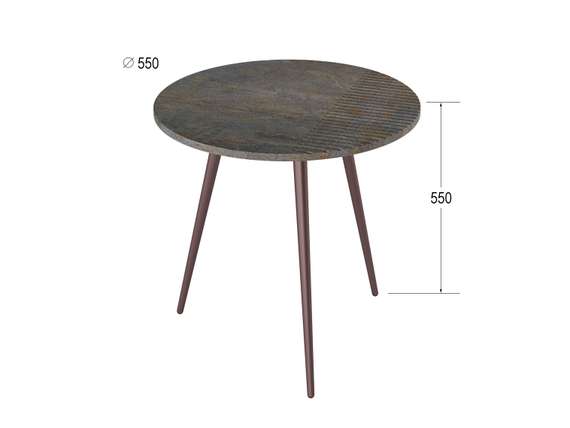 Стол журнальный Рикон Страйп гранж/винный металлик