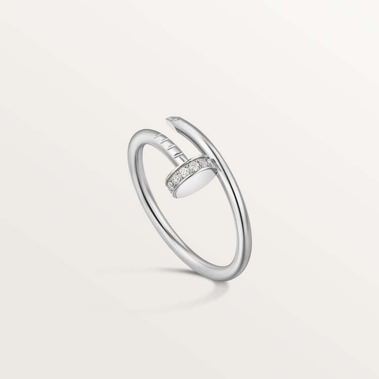 Cartier Juste un Clou ring small model в белом золоте с бриллиантами