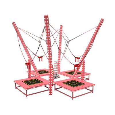 Банджи-батут «Розовый Скай-джамп», 4-местный, 6×6×4,5 м