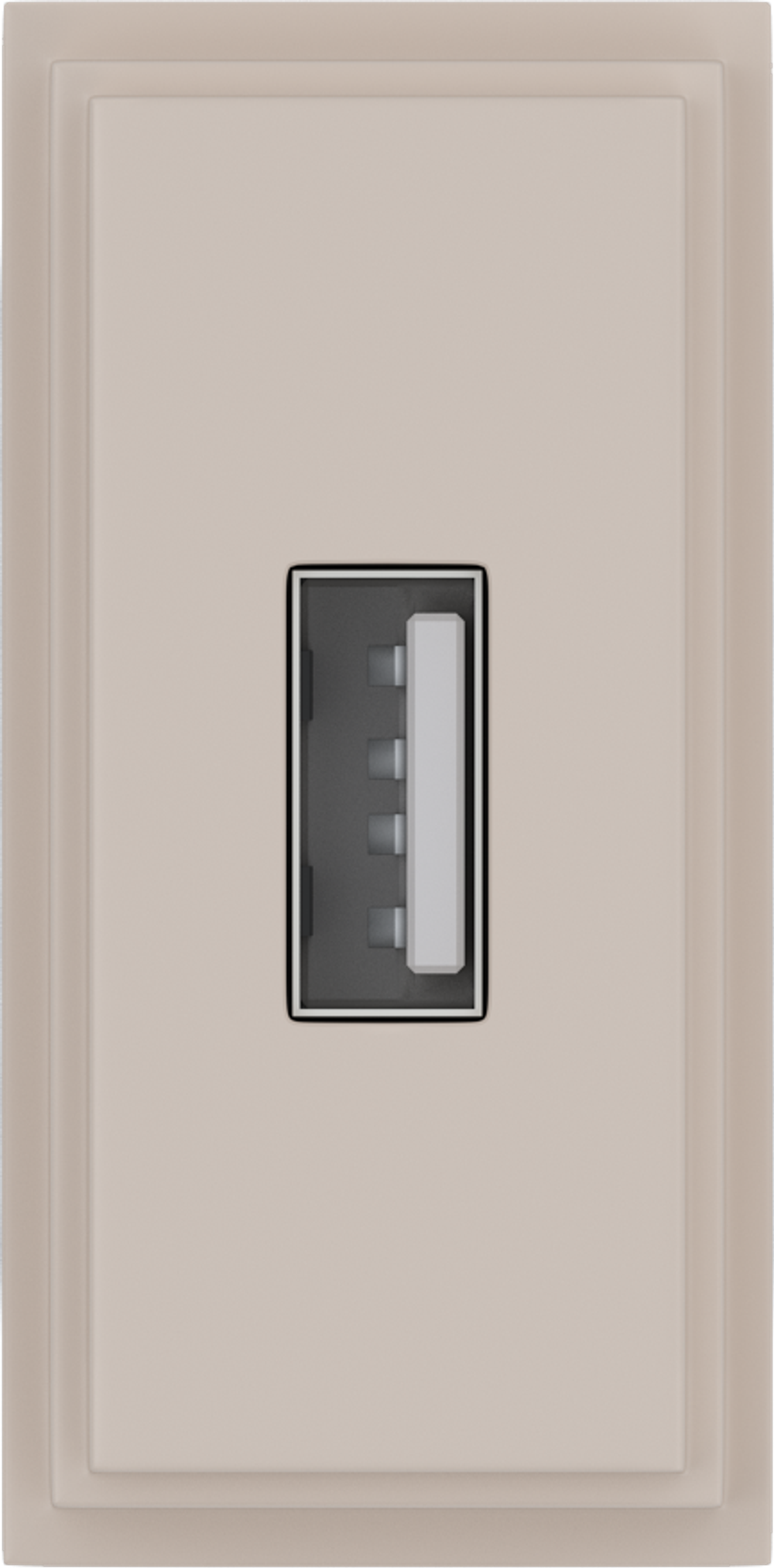 Зарядное устройство USB Стандарт А 5V 2100мА 1 модуль,  песочный