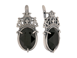 "Гримальди" серьги в серебряном покрытии из коллекции "Пале-Рояль" от Jenavi с английским замком