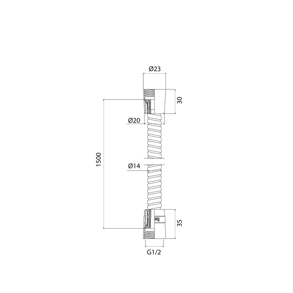 Шланг душевой 150см IDDIS A50211 1.5 ПВХ нерж. сталь, Хром, коробка