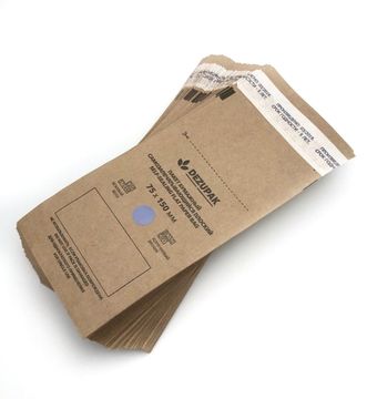 Крафт пакет DEZUPAK для стерилизации размер: 75*150 мм коричневые, упаковка 100 шт.
