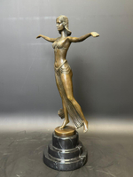 Бронзовая скульптура в стиле Ар-Деко «Танцовщица»