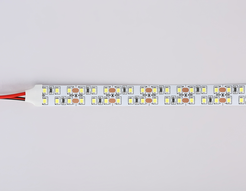 Светодиодная лента двухрядная GS1703 2835 240Led/ 24W m/ 12V IP20 6500K/ 5000*10*1.2mm/ кратность резки 25mm (2 конт.)