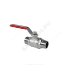 Кран шаровой латунь хром R253DL Ду 32 Ру42 НР рычаг красный Giacomini R253LX006