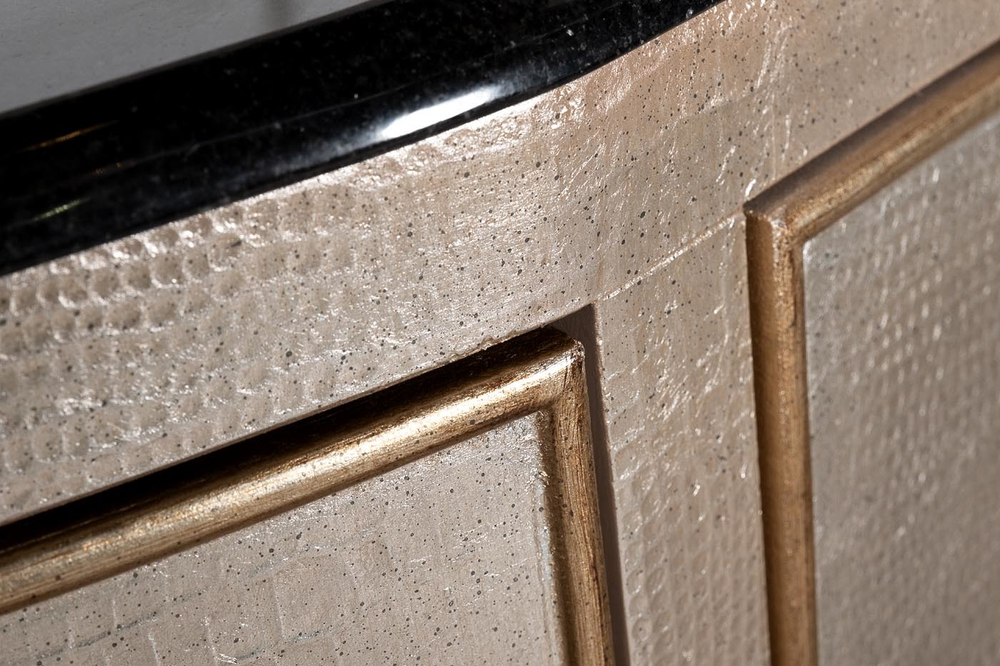 Комод с гранитной столешницей 102x43x160см Garda Decor серебристый