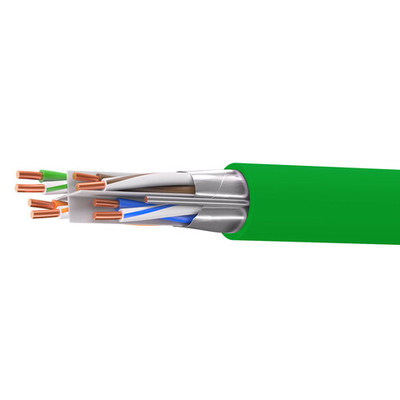 Кабель витая пара кат. 6 неэкранированный F/UTP, 4 пары, нг(А)-HF, цвет внешней оболочки зелёный, катушка 305 м