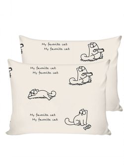 Постельное белье Сказка "Котики Грей" 2-спальный Наволочка 50х70 см 2 шт Простынь на резинке 160х200 см Пододеяльник 175х215 см, перкаль