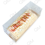 Коробка для рулета ПРЕМИУМ с пластиковой крышкой 300х120х120 мм (белая), 50шт