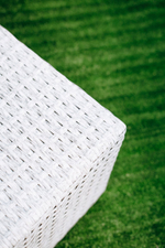 Столик плетеный журнальный ReeHouse Tama, белый люкс