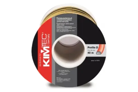 KIM TEC  Уплотнитель пром. D-профиль, 14х12мм черный 40м
