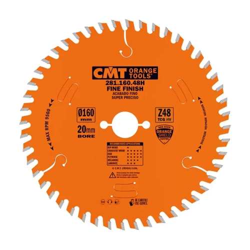 Диск пильный 160x20x2,2/1,6 10° TCG Z=48 CMT 281.160.48H