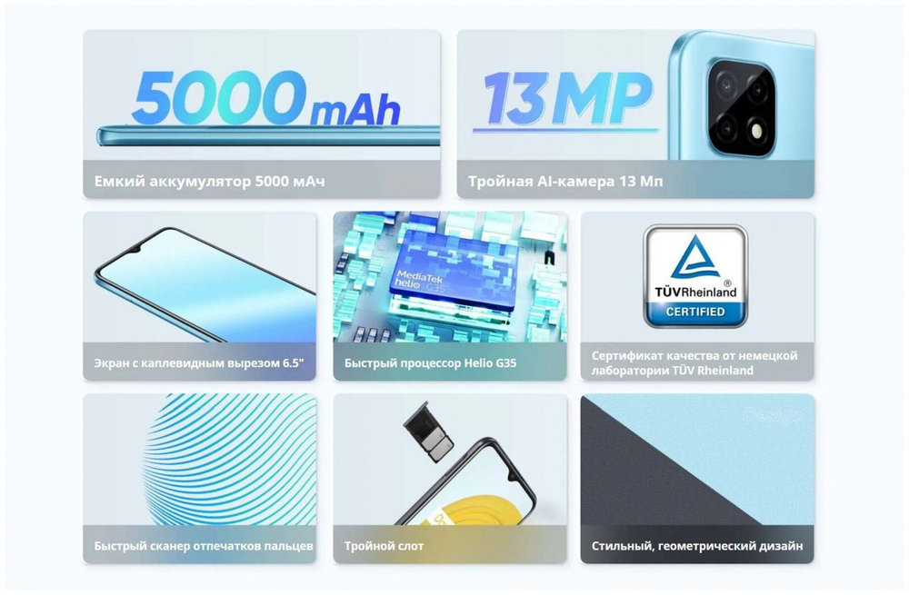 Смартфон Realme C21-Y 3/32GB Синий