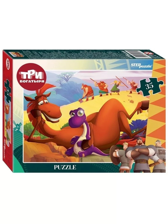 Пазл для детей 3 4 лет Три богатыря 35 элементов