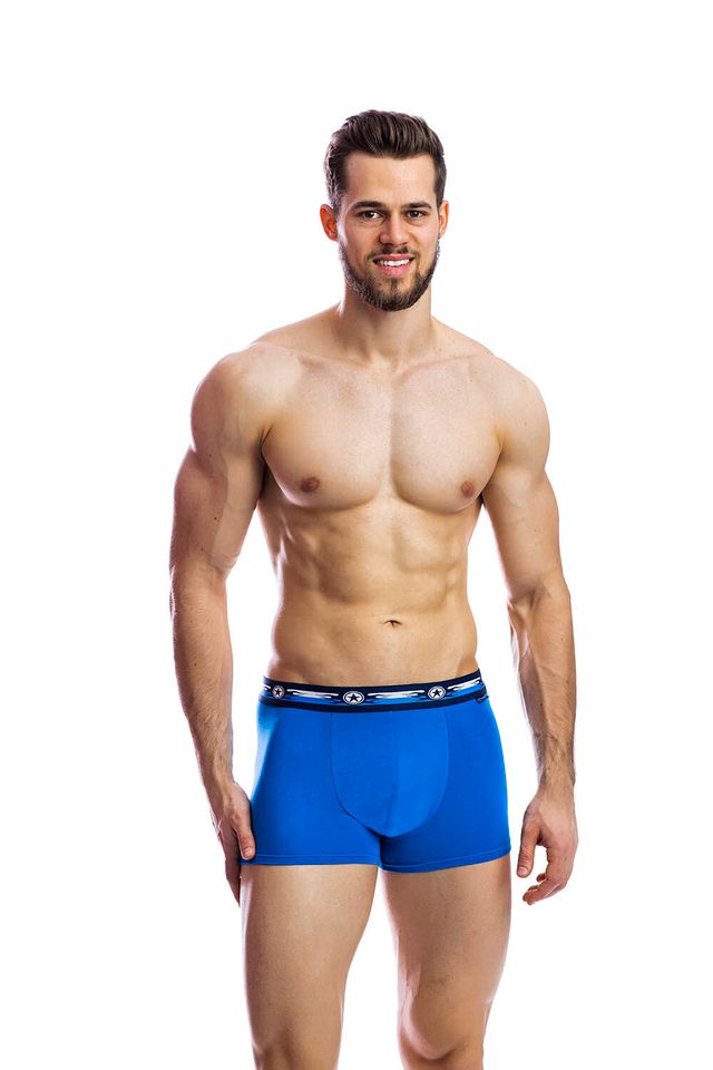 Голубые боксеры UNICONF с резинкой в брутальном стиле