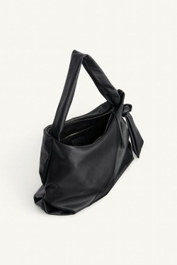ZARA КОЖАНАЯ СУМКА ЧЕРЕЗ ПЛЕЧО, ЧЕРНЫЙ