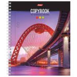 Тетрадь 120л, А5, клетка, на гребне, Хатбер Мост, с разделителями