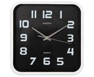 Часы настенные Energy EC-09, 25,4*3,9см (квадратные) плавный ход, пластик, АА*1шт нет в компл