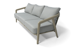 "Брюссель" лаунж-зона из искусственного ротанга, цвет серый, каркас под дерево (холодно-бежевый)