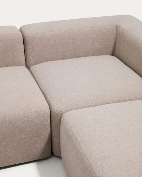 Бежевый угловой диван Blok из синели, 4 места, 290 x 290 см