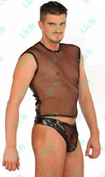 Мужские трусы-стринг из винила (Ledapol 1176)