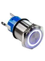 Кнопка нержавеющая OFF-ON с фиксацией 12В 5А, OFF-ON 5P