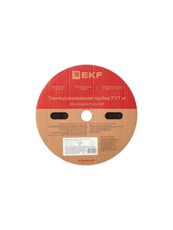 Трубка термоусадочная ТУТ нг 30/15 черн. (уп.50м) EKF tut-30-b