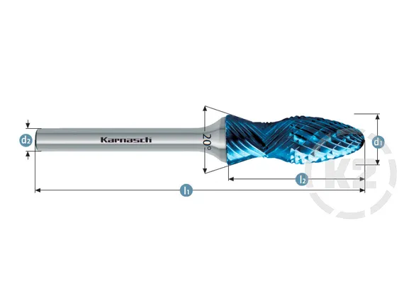 Комбинированная борфреза Karnasch Curve + Парабола с закругленной головкой